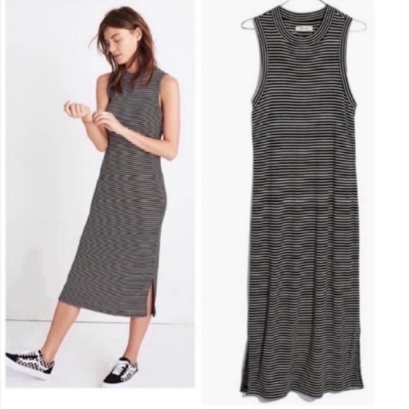 Madewell Dresses & Skirts - Madewell Ribbed Mockneck Midi Sleeveless Knit Dress G7984